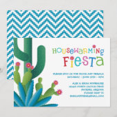 Cactus Housewarming Fiesta Party Kaart (Voorkant / Achterkant)