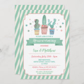 Cactus Housewarming Mint Green Cacti Couples Kaart (Voorkant / Achterkant)