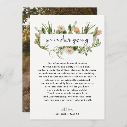 Cactus-huwelijk update Afschaal Foto Aankondiging (Voorkant / Achterkant)