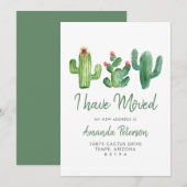 Cactus Ik Heb Verhuisd Nieuwe Thuis Groene Verhuiz Aankondiging (Voorkant / Achterkant)