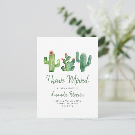 Cactus Ik heb verplaatst Bewegende Aankondiging Br (Staand voorkant)