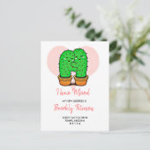 Cactus Ik heb verplaatst Bewegende Aankondiging Br Briefkaart (Staand voorkant)