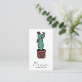 Cactus Illustratie Fun Boho Schattige QR Sociale I Visitekaartje (Staand voorkant)
