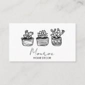 Cactus Illustratie Fun Boho Schattige QR Sociale I Visitekaartje (Voorkant)