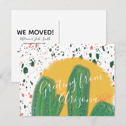 Cactus Illustratie met zonsondergang Briefkaart (Voorkant / Achterkant)