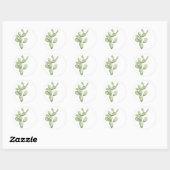 Cactus in de waterverf ronde sticker (Vel)