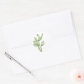 Cactus in de waterverf ronde sticker (Envelop)