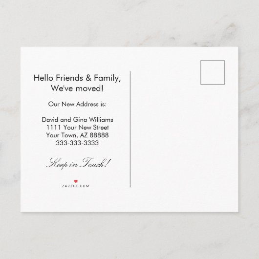 Cactus in de woestijn Nieuw adres verhuisd Aankondigingskaart (Achterkant)