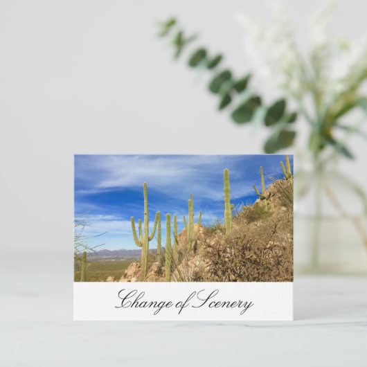 Cactus in de woestijn Nieuw adres verhuisd Aankondigingskaart (Staand voorkant)