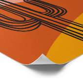 Cactus in de woestijnlandschapsillustratie poster (Hoek)