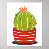 Cactus in een pot met minimale kunst poster (Voorkant)