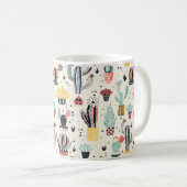 Cactus in een pot met Succulent en driehoeken Koffiemok (Voorkant rechts)