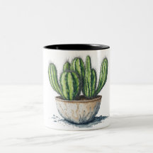 Cactus in een pot waterverf stijl