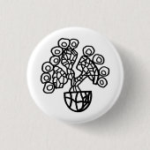 CACTUS IN EEN SCHAAL RONDE BUTTON 3,2 CM (Voorkant)