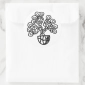 CACTUS IN EEN SCHAAL RONDE STICKER (Tas)