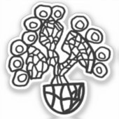 CACTUS IN EEN SCHAAL STICKER (Voorkant)