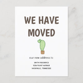 Cactus in een verhuisde pot aankondigingskaart