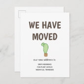 Cactus in een verhuisde pot aankondigingskaart (Voorkant / Achterkant)