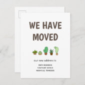 Cactus in een verhuisde pot aankondigingskaart (Voorkant / Achterkant)