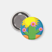 Cactus in een zonnige dag magneet (Voorkant / Achterkant)