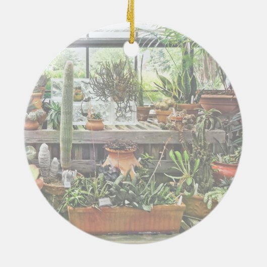 Cactus in Greenhouse Keramisch Ornament (Achterkant)