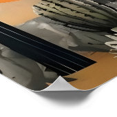 Cactus in het Desert Illustration Poster (Hoek)