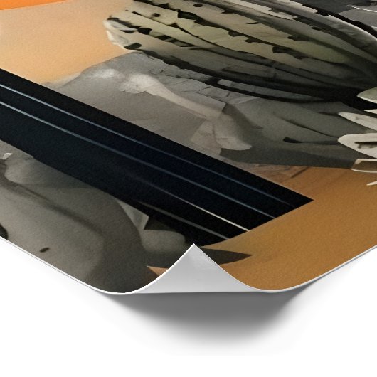 Cactus in het Desert Illustration Poster (Hoek)