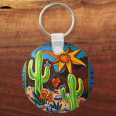 Cactus in het zuidwesten sleutelhanger (Voorkant)