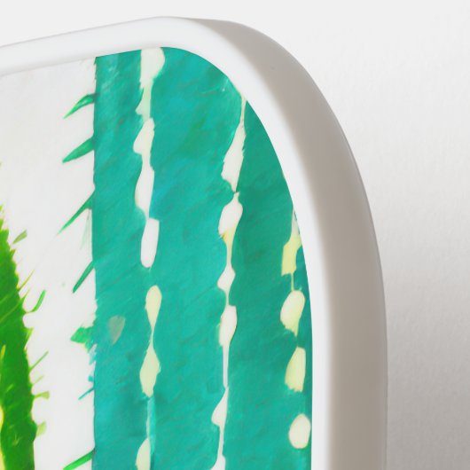 Cactus in levendig heldere kleuren pickleball paddle (Links Detail)