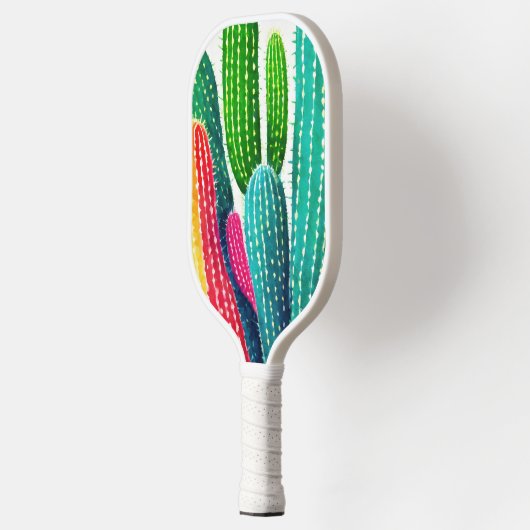 Cactus in levendig heldere kleuren pickleball paddle (Links)
