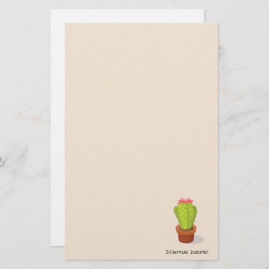 Cactus in Pot Briefpapier (Voorkant / Achterkant)