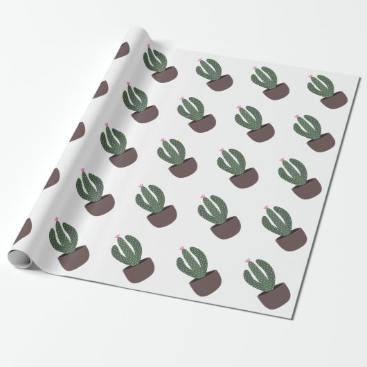 Cactus in pot cadeaupapier (Uitgerold)