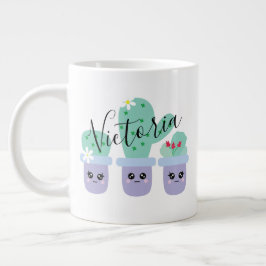 Cactus in pot Cute naam Reuzen koffiemok Grote Koffiekop