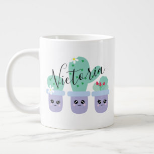 Cactus in pot Cute naam Reuzen koffiemok Grote Koffiekop