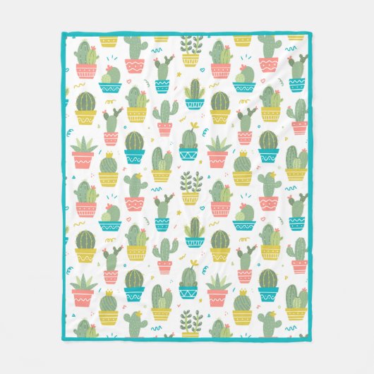 Cactus in pot fleece deken (Voorkant)