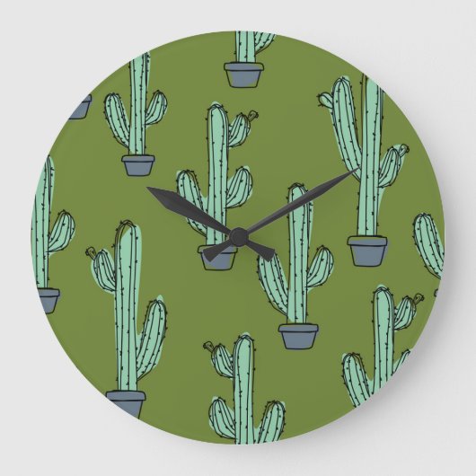 Cactus in Pot Illustratie Grote Klok (Voorkant)