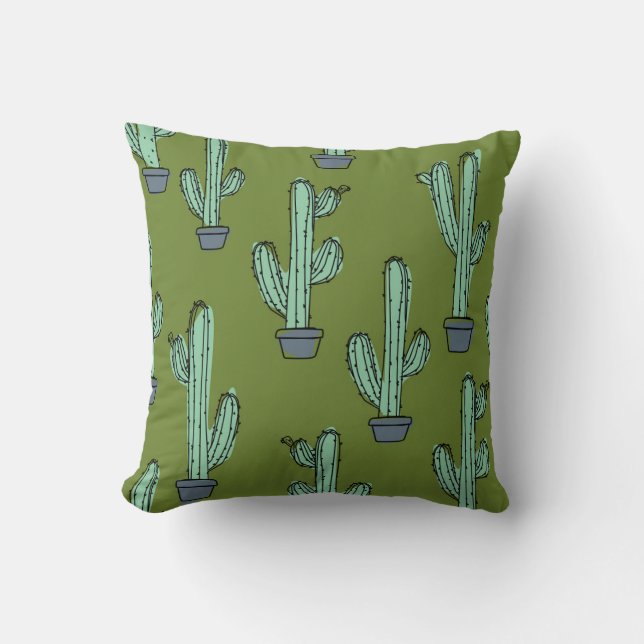 Cactus in Pot Illustratie Kussen (Voorkant)