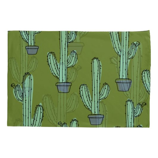 Cactus in Pot Illustratie Kussensloop (Achterkant)