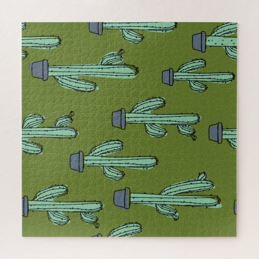 Cactus in Pot Illustratie Legpuzzel (Horizontaal)