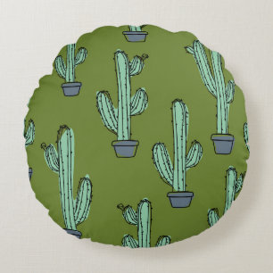 Cactus in Pot Illustratie Rond Kussen