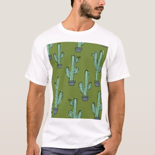 Cactus in Pot Illustratie T-shirt (Voorkant)