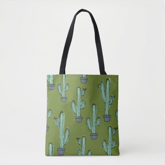 Cactus in Pot Illustratie Tote Bag (Voorkant)