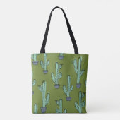 Cactus in Pot Illustratie Tote Bag (Achterkant)