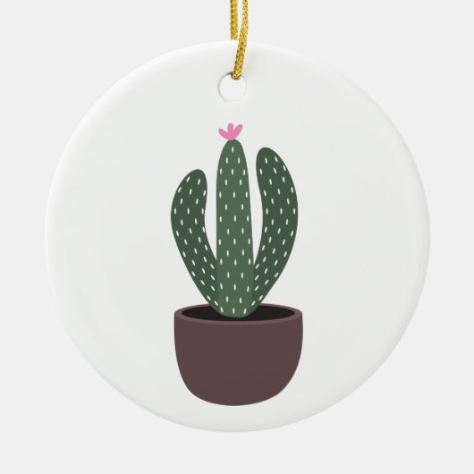Cactus in pot keramisch ornament (Voorkant)