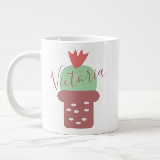Cactus in pot met stippen mok met naam (Links)