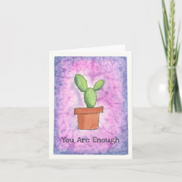 Cactus in Pot - Paarse Waterverf Kaart