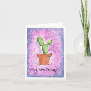 Cactus in Pot - Paarse Waterverf Kaart