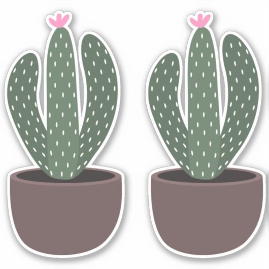 Cactus in pot sticker (Voorkant)