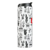 Cactus in potplanten Cute patroon Aangepast cadeau Thermosbeker (Gedraaid links)
