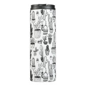 Cactus in potplanten Cute patroon Aangepast cadeau Thermosbeker (Achterkant)